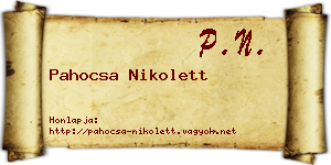 Pahocsa Nikolett névjegykártya