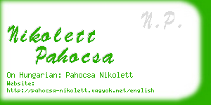 nikolett pahocsa business card